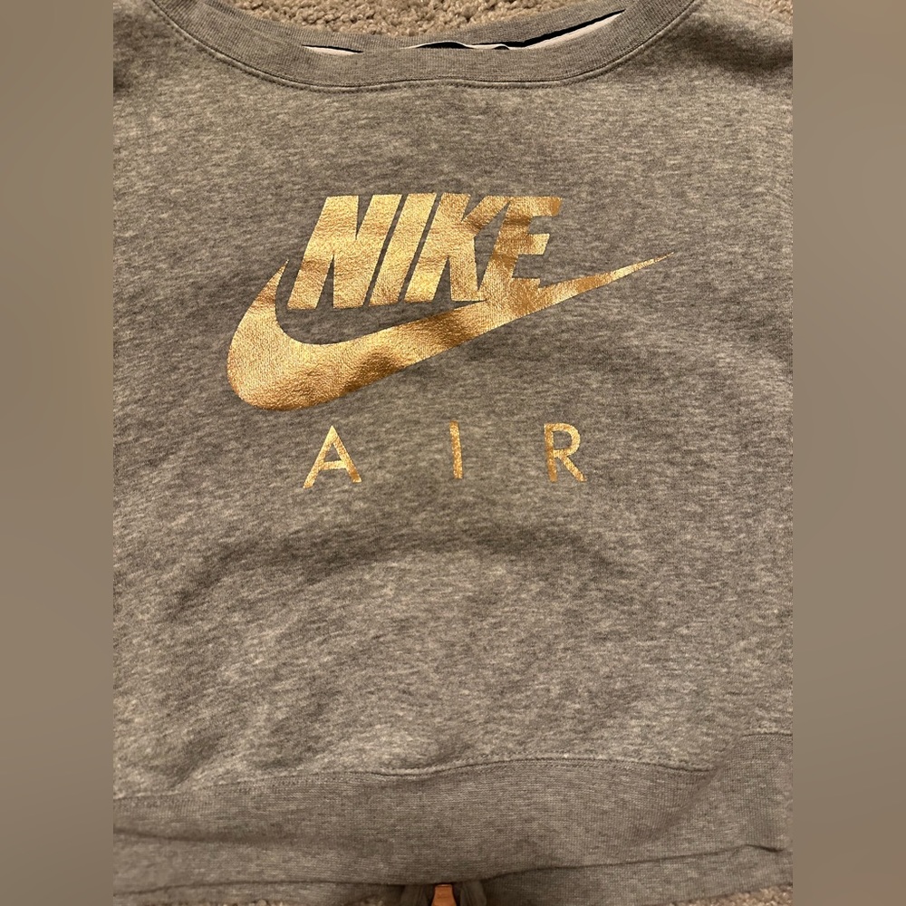 Nike air cropped sweatshirt with zipper adjustable open back